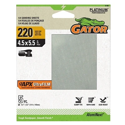 APX Ultrafilm Palm Sander 1/4 Sanding Sheets, 220 Grit, 3-Pk.