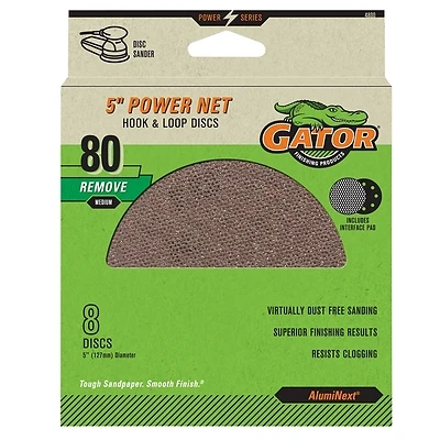 Mesh Sanding Discs, 80 Grit, 5 In., 8 Pk.