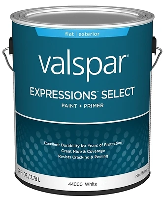 Paint And Primer Exterior Flat White Gallon 100% Acrylic Formula