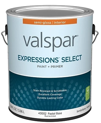 Valspar 028.0043002.007 Paint And Primer Interior Semi-Gloss Base, 1 Gallon
