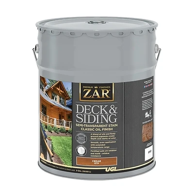 Semi-transparent Cedar Stain 5 Gallon - Model 67915 For Wood Protection