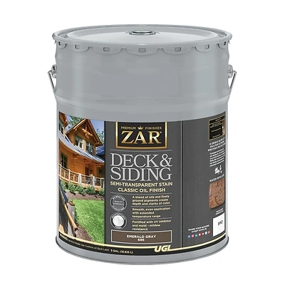 Semi-transparent Stain And Sealer For Decks And Siding, Emerald Gray, 5 Gallon