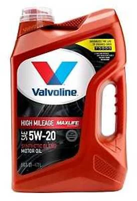 881162 High Mileage Synthetic Blend Motor Oil 5w-20, 5 Quart Jug
