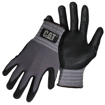 Nitrile Palm Gray Knit Work Gloves Medium Size With Extended Wrist Cuff