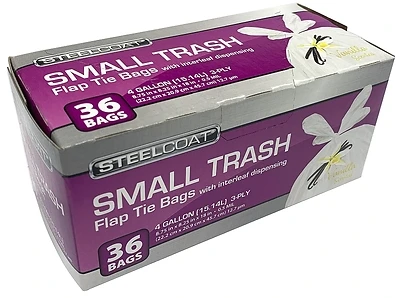 Fg-p9934-81 4 Gallon Small Trash Bags With Flap Ties, Vanilla Scented