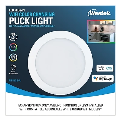 Westek LED Puck Light, CCT Add-On, 300 Lumens, Remote Control