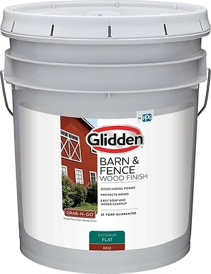 Barn & Fence Exterior Latex Paint, Flat Red, 5 Gallon - Model Glbfex10re/05