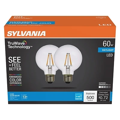 Led G25 Daylight Clear Bulb 60 Watt Equivalent 500 Lumens Dimmable