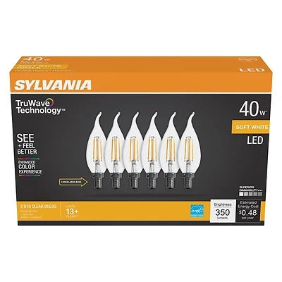 B10 Led Soft White Clear Bulb 40 Watt Equivalent E12 Candelabra Base