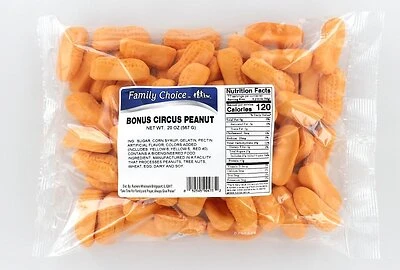 473 Circus Candy, Banana Flavor, 23 Ounce Cello Bag Of Soft Candy