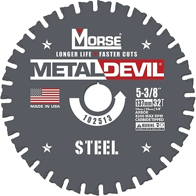 Metal Devil Circular Saw Blade For Steel 5-3/8 Inch 32 Teeth