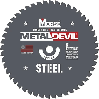 Metal Devil Circular Saw Blade 8 Inch 48 Tooth For Steel Cutting