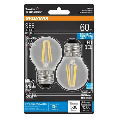 Led G16.5 Light Bulb, Daylight Clear, 60 Watts Equivalent, Model 40851