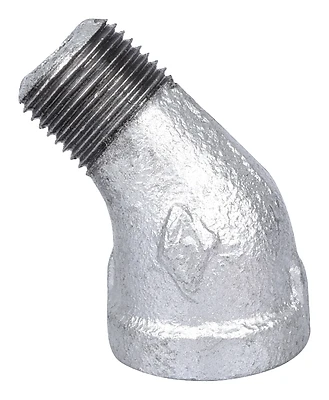 ProSource PPG121-10 Galvanized Street Elbow, 3/8 In NPT, 45 Degree, Malleable Iron