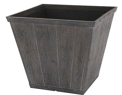 S17050410-01-a Square Barn Planter, 8.5 In H X 10 In W, White Wash