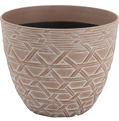 S19121015-10 Arabesque Planter, 8 In Diameter, 6-3/8 In Height, White Wash