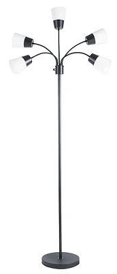 Led Floor Lamp With 5 Heads, Black Finish, 65.5 In Height, Model Gs-f120121-02