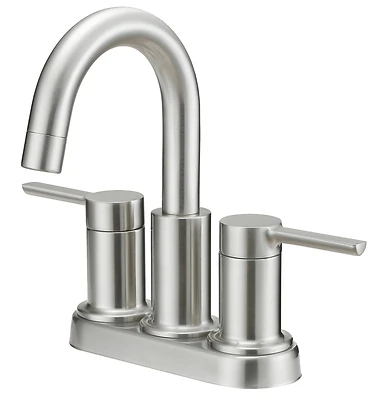 Two Handle Lavatory Faucet With Plastic Pop-up, 4 Inch Centers, Model Tobi22010009np