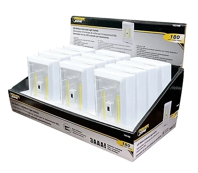 Led Motion Sensor Light Switch With 3w, 180 Lumens, And Aaa Batteries