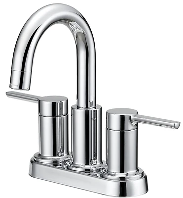 Two Handle Lavatory Faucet Chrome 4 Inch Centers With Pop-up