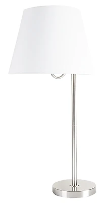 Boston Harbor GS-T122421-T1-WH Table Lamp, Brushed Nickel, 26 In