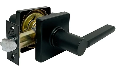 Adjustable Lock Lever Passage Contem Black For 1-3/8 To 1-3/4 In Doors