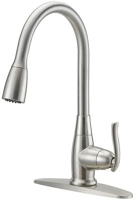 Boston Harbor FP4A0000NP Kitchen Faucet, Pull-Down Dual Sprayer, Stainless Steel