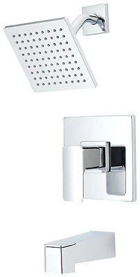 6 Inch Chrome Tub And Shower Faucet With Swivel Showerhead
