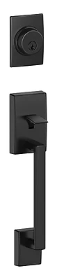 Century Matte Black Exterior Handleset With Single Cylinder Deadbolt - Model F58cen622