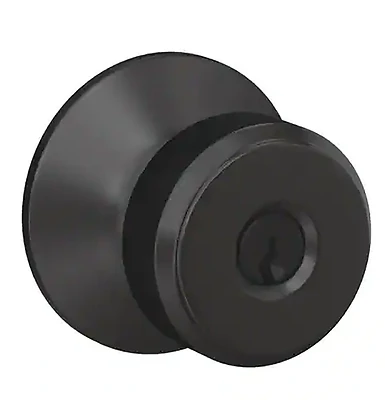 Schlage F51abow622 Keyed Bowery Knob Lock In Matte Black Finish