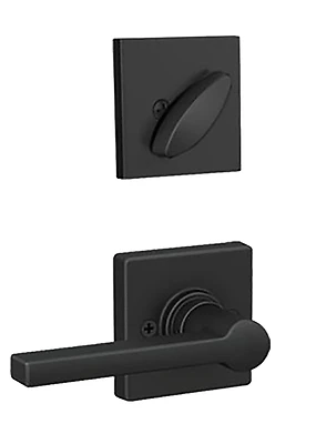 Schlage Lever Passage Trim Set - Solstice/col Matte Black, Model Jh59sol/col622