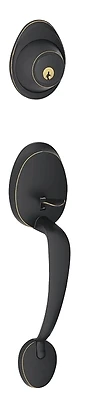 Dexter By Schlage JH58BAR622 Barcelona Matte Black Exterior Handleset, Single Cylinder Deadbolt
