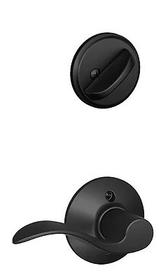 Schlage F59acc622rh Matte Black Interior Accent Lever And Deadbolt Set Right Handed