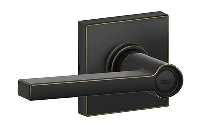 Solstice Lever Privacy Door Lock With Collins Trim In Aged Bronze Finish