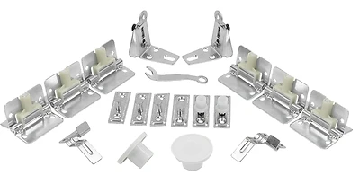 4-panel White Steel Track Set For Bifold Doors, 96 Inch Length