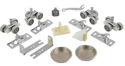 Bypass Door Hardware Track Set, 96 Inch Length, 4-door Capacity, Aluminum