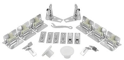 4-panel White Steel Track Set For Bi-fold Doors, 60 Inch Length