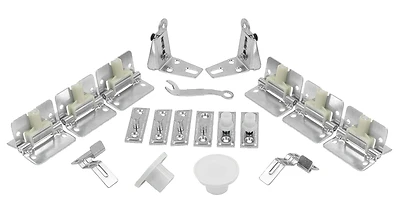 4-panel White Steel Track Set For Bi-fold Doors, 48 Inch Length
