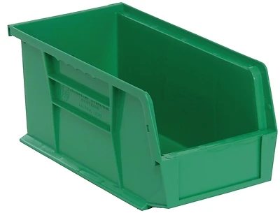 Medium Green Polymer Bin Storage System With Dividers And Label Slots