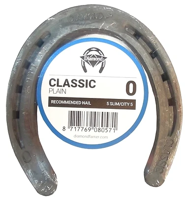 Farrier Classic Plain Horseshoe Size 0 Steel 1/4 In Thick