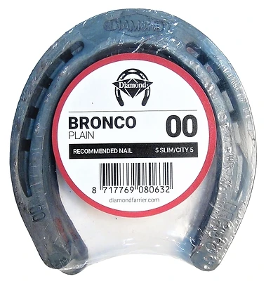 Farrier Bronco Plain Horseshoe, Size 00, Steel, 5/16 In Thick