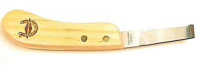 Farrier D280l Left-handed Hoof Knife, Wide Stainless Steel Blade, Hardwood Handle