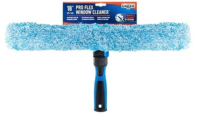 Professional 2-in-1 Window Cleaner, 18 Inch Head, Plastic Handle, Cushioned Grip