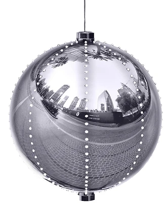 60832 6 Inch Round Bulb Ornament With Internal Light And Music