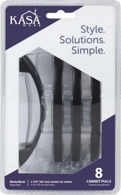 Kasaware Matte Black Contemporary Cabinet Pulls 4-7/8 In. Length, 8-pack, Model K83796mb-8