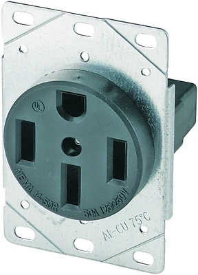 Receptacle Power Flush 3 Pole 4 Wire 50 Amp