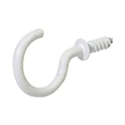 6 Pack 7/8 Inch White Cup Hooks For Home And Garden Use
