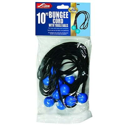 Sl43 10-piece 10-inch Bungee Cord Set With Toggle Balls