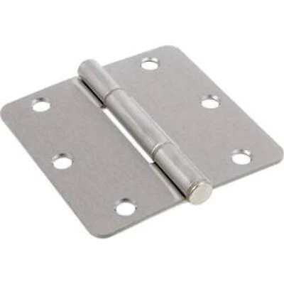 Hillman Squeak-Proof 3-1/2-in Satin Nickel 1/4-in Radius Mortise Door Hinge (3-Pack)