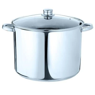 Pure Intentions 12 Quart Stainless Steel Stock Pot With Tempered Glass Lid